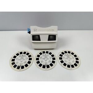 Vintage GAF View Master View Finder Red White Made USA w/Beauty And The Beast‎